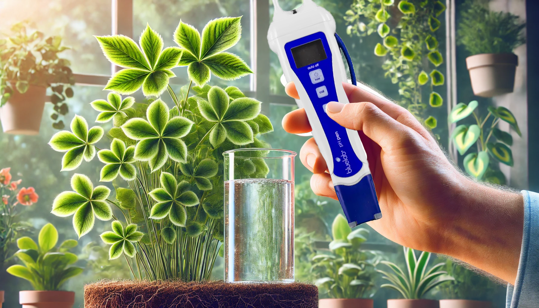 The optimal pH value for plants