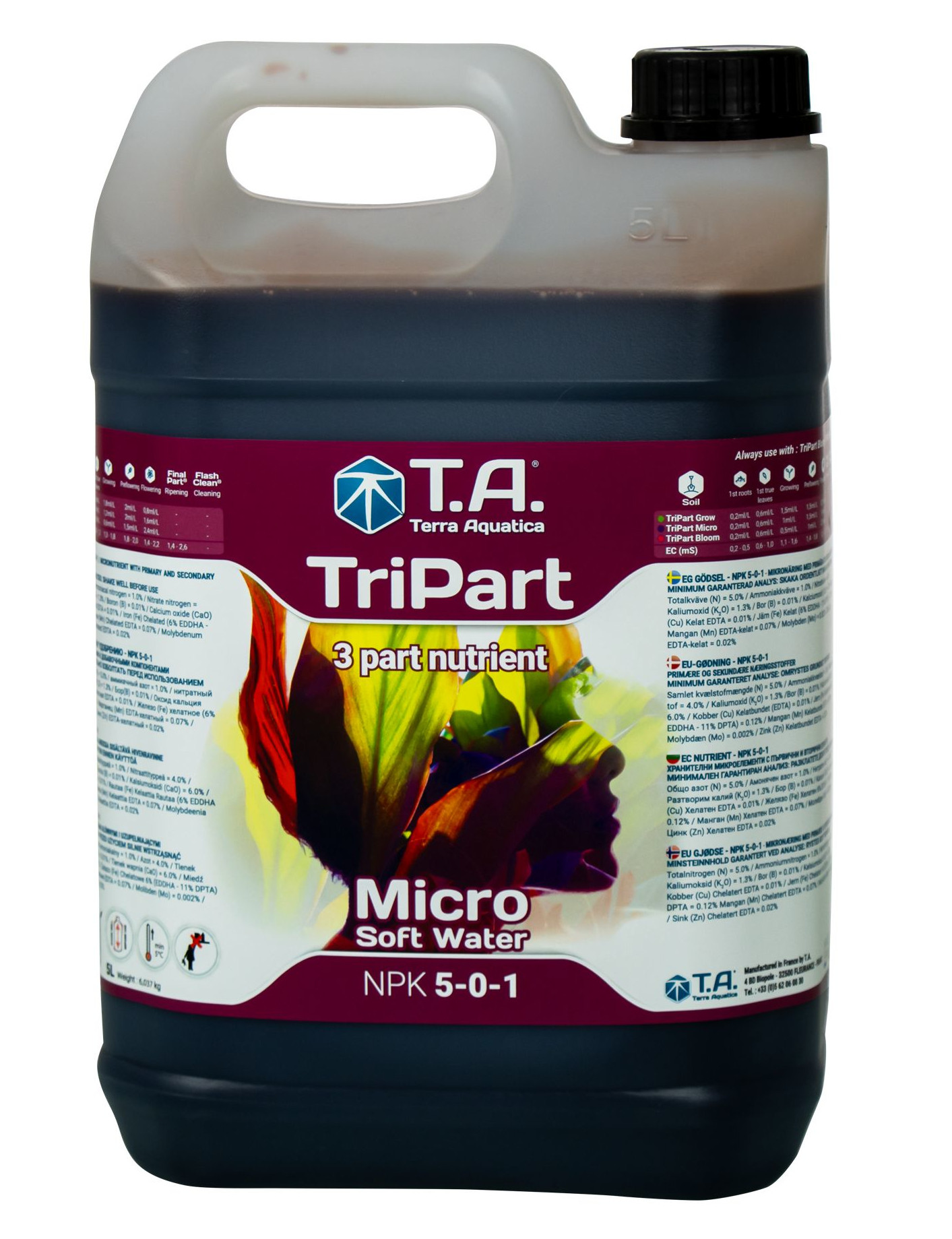 GHE Tripart 3 Litre Complete Softwater Plant Feed Solution for