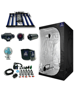 Complete Grow Set: Includes Small Grow Tent, 320W Grow Light, Ventilation System Kit, Fan, Electric Watering Kit, and 3 Grow Pots, ideal for indoor gardening with high-quality components and efficient features.