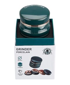 Produkt_CNC Aluminium Grinder/Polinator, 63mm, 3-teilig, mit Porzellangehäuse "Porcelain" grün/kupfer__Cannadusa_Marktplatz_Kaufen