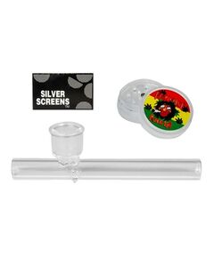 Produkt_Glaspfeife/Kawumm & KunststoffGrinder Set "Weed Glass", 3tlg.gemischte Designs__Cannadusa_Marktplatz_Kaufen