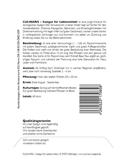 Produkt_Popcornmais Bear Paw_, 2 image_Cannadusa_Marktplatz_Kaufen