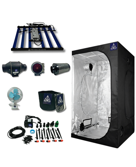 Complete Grow Set: Includes Small Grow Tent, 320W Grow Light, Ventilation System Kit, Fan, Electric Watering Kit, and 3 Grow Pots, ideal for indoor gardening with high-quality components and efficient features.