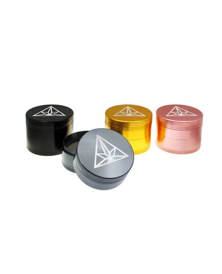 Durable and high-quality Treez Club 63 mm 4-piece aluminum herb grinder, designed for smokers and herb lovers, ensuring efficient grinding and fresh herbs.