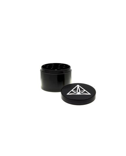 Treez Club 63 mm 4-piece aluminum herb grinder with 28 sharp teeth and 24 precisely placed holes for finely ground herbs, available in various attractive colors