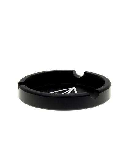 Close-up of four Treez Club Aluminum Ashtrays in black, grey, rose gold, and gold, highlighting their high-quality aluminum construction and compact, portable size