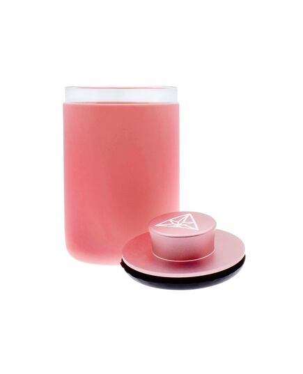 10 cm Glas-Stash Jar von Treez Club, erhältlich in Rosé, Gold, Schwarz und Grau, wasserdicht und geruchsdicht.