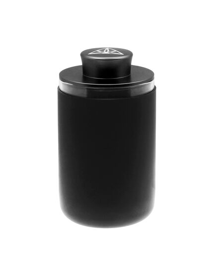 Close-up of the Treez Club Glass Stash Jar Container, showcasing its transparent glass structure for easy content checking.