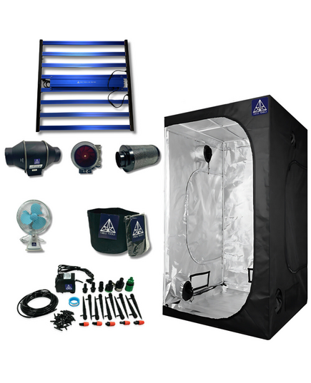 Large Complete Grow Set: Includes Large Grow Tent, 700W Grow Light, Ventilation System Kit, Fan, Electric Watering Kit, and 3 Grow Pots, ideal for indoor gardening with high-quality components and efficient features.