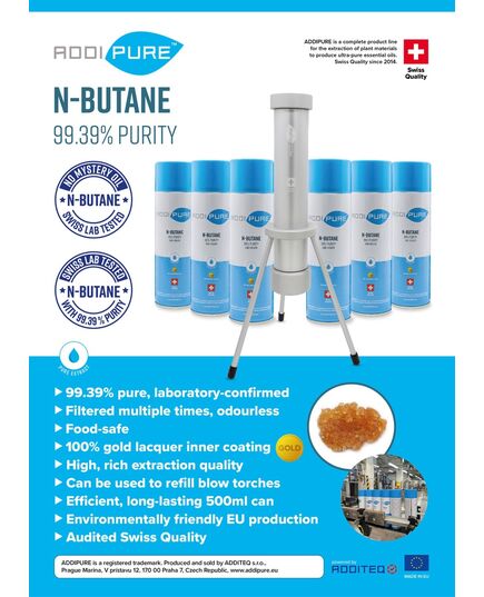 Product_ADDIPURE PEO 35*35 StarterKit contains everything you need to be able to get started with efficient plant extraction. Batch quantity: up to 15 g. Extraction agent: DME/n-Butane 500 ml cans. Made in the EU., Extraction agent: ADDIPURE DME/n-Butane, 5 image_Cannadusa_Marketplace_Buy