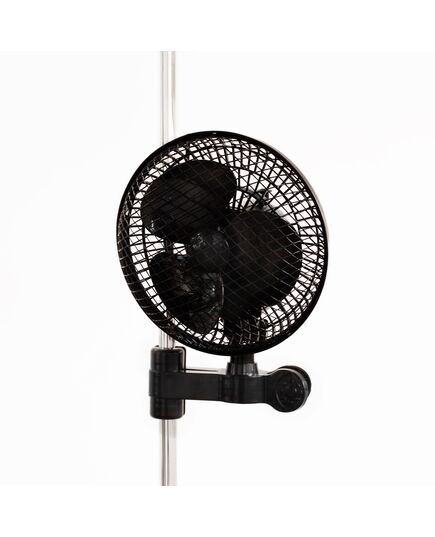 Black Treez Tools clip-on fan with two speed settings, perfect for grow tent ventilation