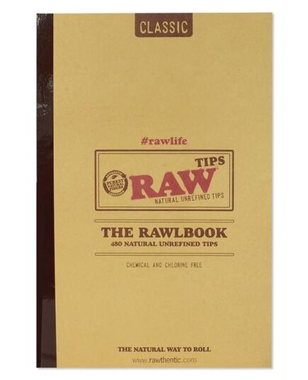 Product_RAW Natural Unrefined Tips ''TheRAWLBOOK'', hochformat. Buchmit 480 eingestanzten Tips_Cannadusa_Marketplace_Buy