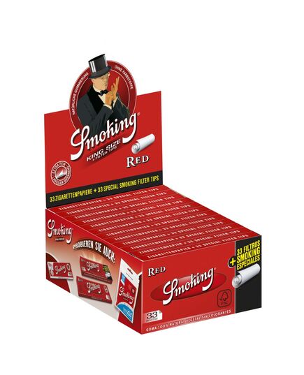 Produkt_Smoking Red Papers + Tips King Size Filtertips integriert__Cannadusa_Marktplatz_Kaufen