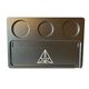Close-up of the Treez Club Herb Rolling Tray in grey, showcasing its sleek, modern design and durable aluminum construction, measuring 280 mm by 210 mm by 7 mm