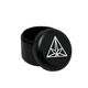 The Treez Club Herb Container Stash Jar, also known as CannaPuck 2.0, in black, showcasing its high-quality aluminum construction and compact, portable design.