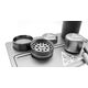 Treez Club Herb Grinder included in the Premium Accessories Case, crafted from durable aluminum for efficient grinding.