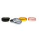 A set of Treez Club Herb Container Jars in black, space grey, gold, and rose, each compact and portable at 55 mm in diameter and 23 mm in height, weighing 50 gram