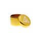 The Treez Club Herb Container Stash Jar, also known as CannaPuck 2.0, in gold, showcasing its high-quality aluminum construction and compact, portable design